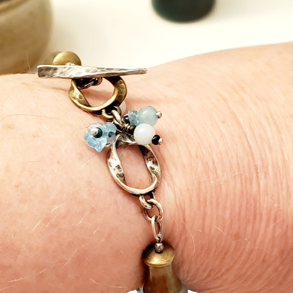 Multi-Strand Blue Bead & Gemstone Bracelet by SILPADA .925 toggle - Picture 2 of 8